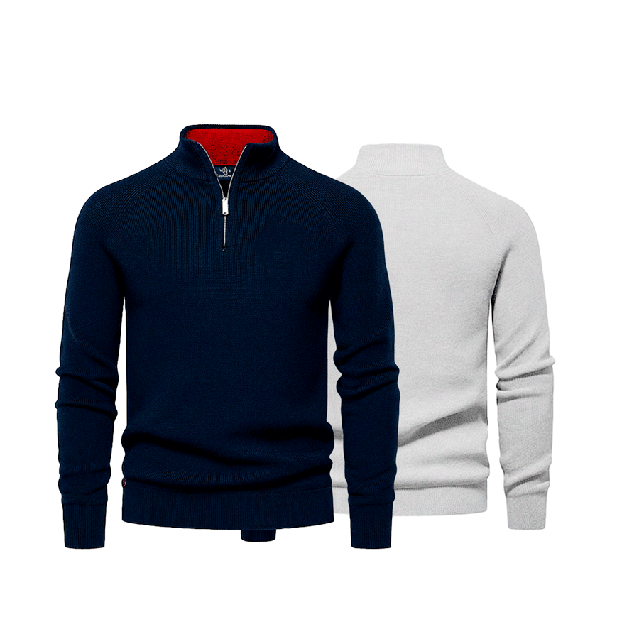 Zipped Collar Sweater R&L + Free Watch